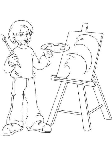 Художник раскраска для детей