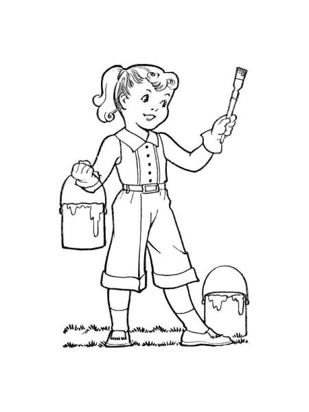 Маляр раскраска для детей