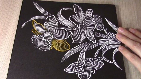 Раскраска магия черного роскошь цветов