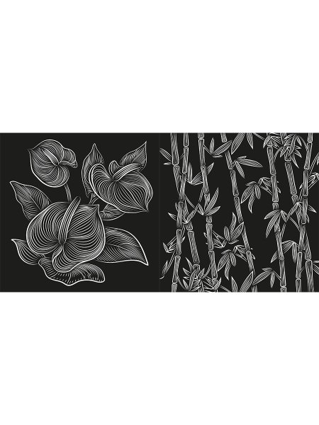 Раскраска магия черного роскошь цветов