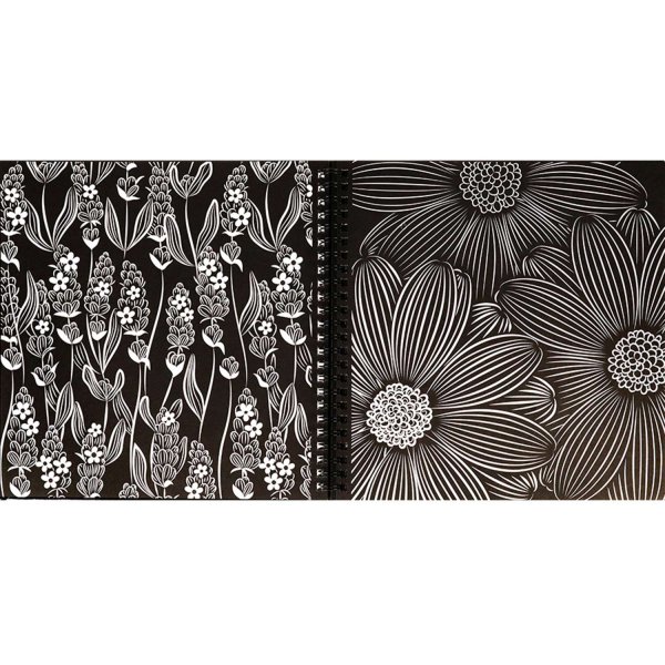 Раскраска магия черного роскошь цветов