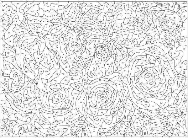 Раскраски по номерам сложные