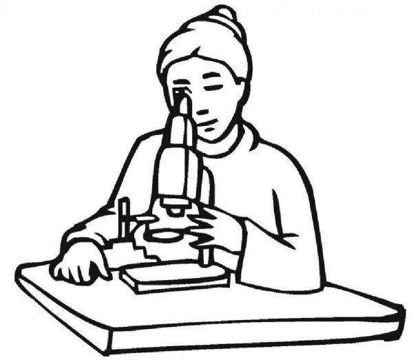 Ученый раскраска для детей