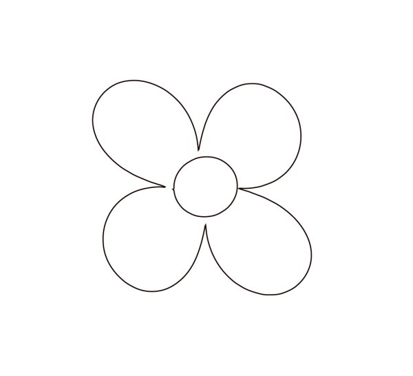 Трафарет цветочка с пятью лепестками