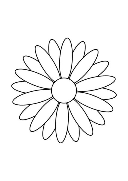 Трафарет Ромашка для вырезания из бумаги шаблоны