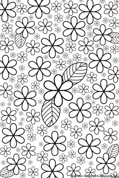 Цветочный фон раскраска