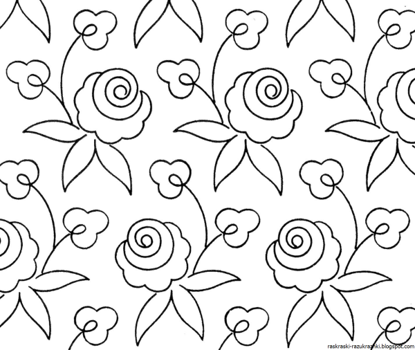 Цветочные узоры раскраска