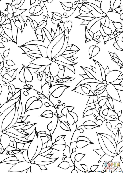 Цветочные узоры раскраска