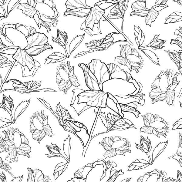 Цветочный паттерн раскраска