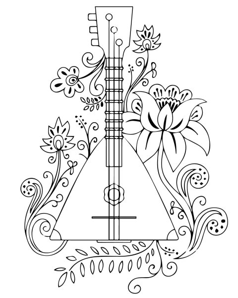 Балалайка раскраска для детей