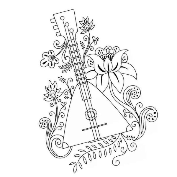 Балалайка трафарет