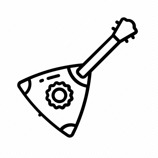 Русский народный инструмент балалайка раскраска