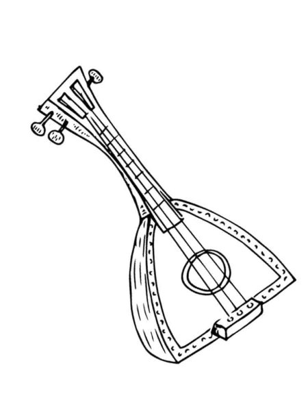 Балалайка раскраска для детей