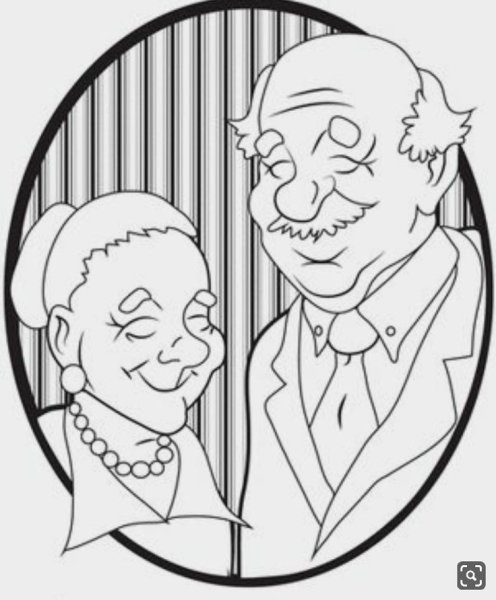 Раскраска пожилые люди
