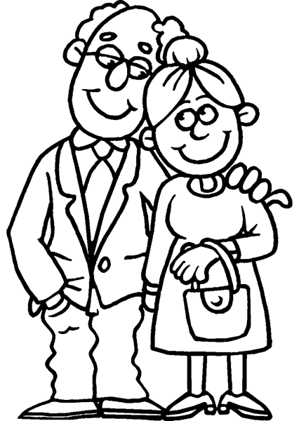 Раскраски ко Дню пожилого человека для детей