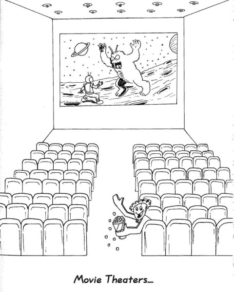 Кинотеатр раскраска для детей