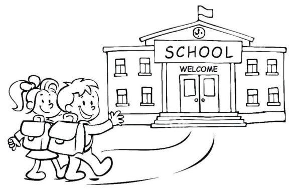 Go to School раскраска для детей