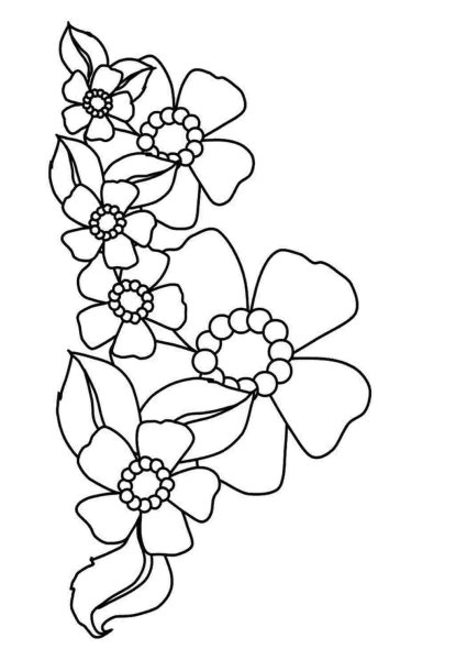 Трафарет цветов для раскрашивания