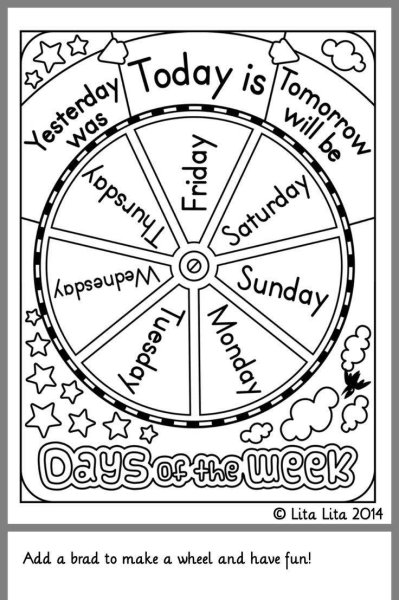 Раскраска ди недели английский