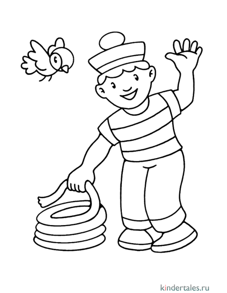 Матрос раскраска для детей