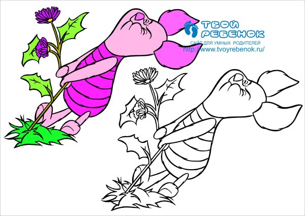 Раскраска ребенок рвет цветы