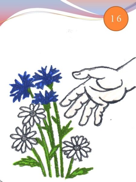 Рука срывает цветок