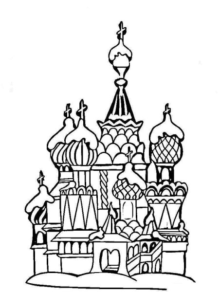 Собор Василия Блаженного разукрашка