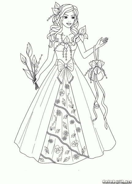 Принцесса. Раскраска