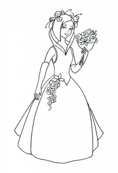 Раскраска. Невеста