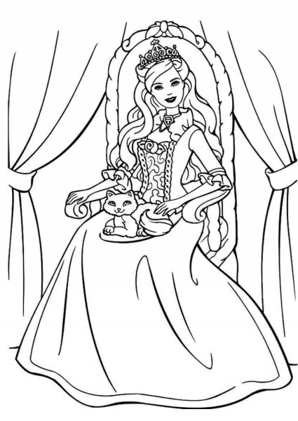 Раскраски Барби принцесса и нищенка
