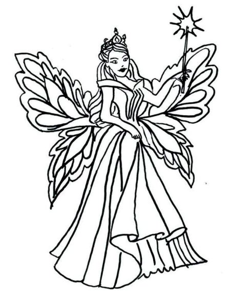 Раскраска "принцесса и Фея"