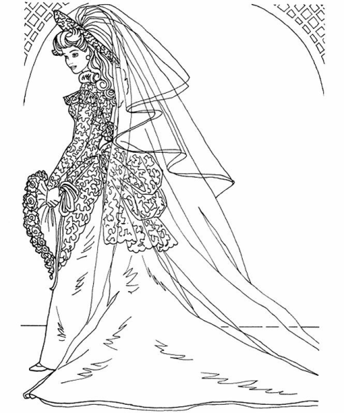 Раскраска. Невеста