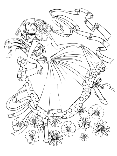 Раскраска антистресс танцовщица