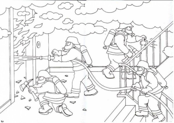 Профессия пожарный раскраски для детей