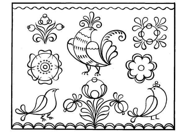 Раскраска "Борецкая роспись"