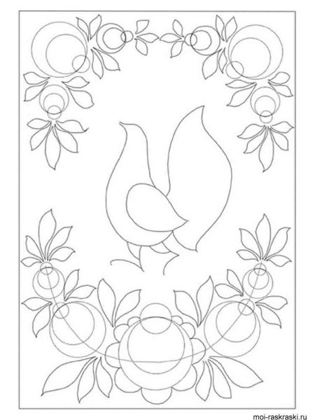 Городецкая роспись элементы росписи раскраска