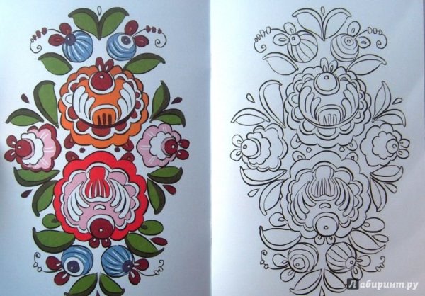 Роспись Городец эскиз