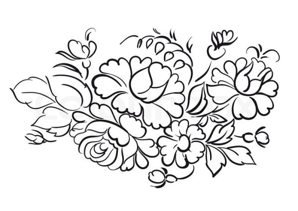 Жостовская роспись трафарет