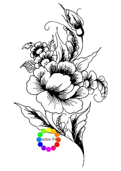 Жостовский букет раскраска