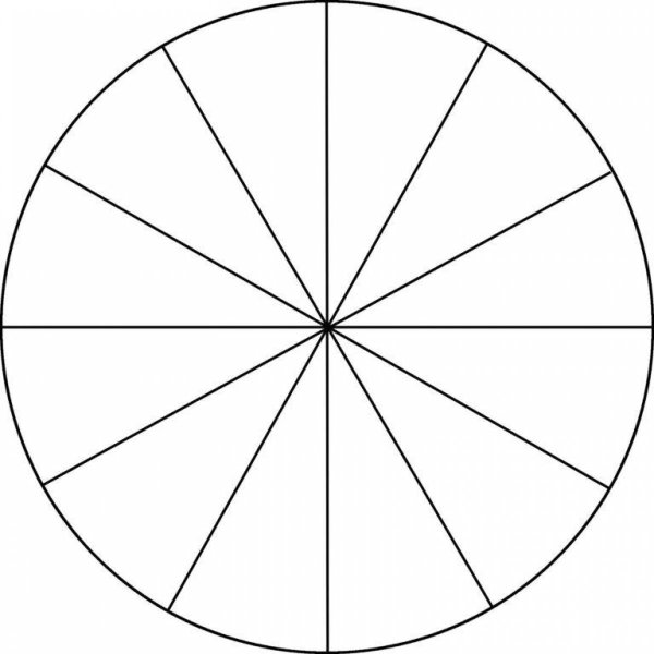 Круг поделенный на 12 частей