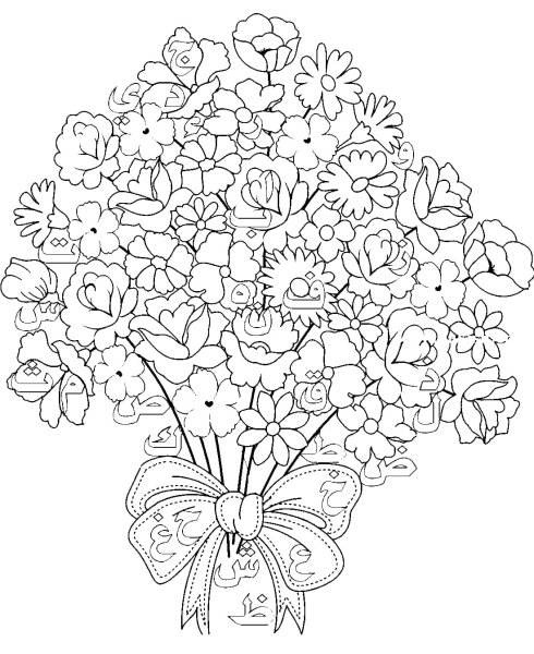Раскраска букет цветов
