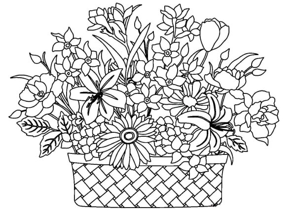 Букет раскраска