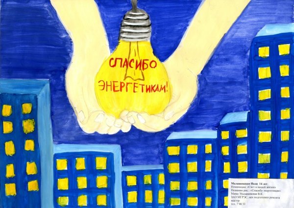 Детские рисунки ко Дню энергетики