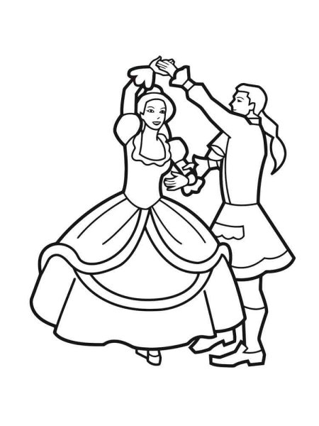 Раскраска бальные танцы