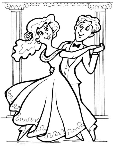 Раскраска танец вальс