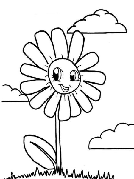 Ромашка раскраска