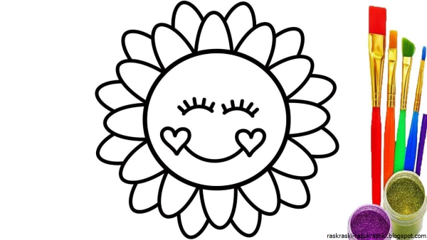 Солнышко раскраска для детей