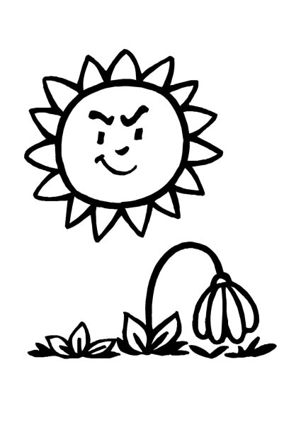 Раскраска солнышко для детей 3-4 лет