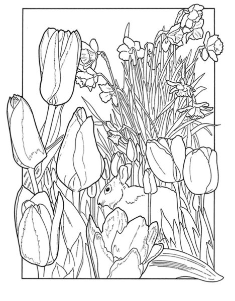 Рисунки для раскрашивания весенние