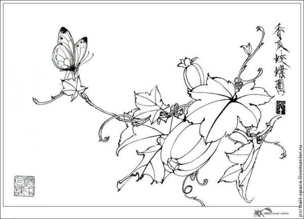 Раскраски в стиле китайской живописи